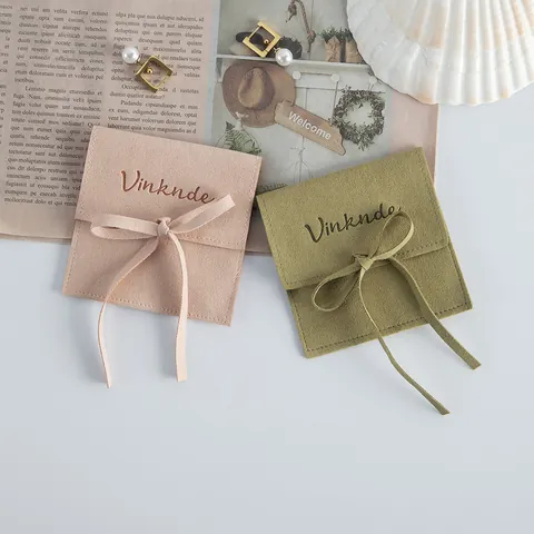 Bolsas De Embalaje De Joyería De Fibra Sintética De Color Sólido Minimalista
