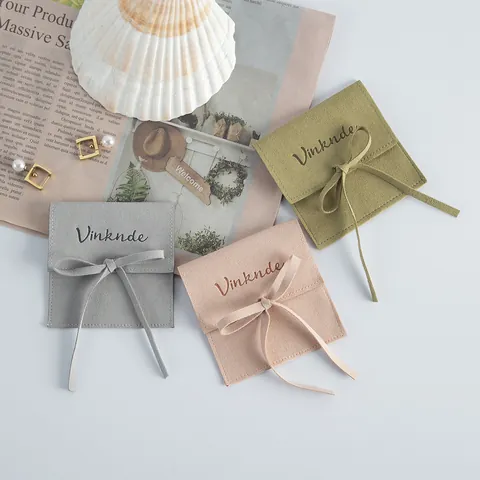 Bolsas De Embalaje De Joyería De Fibra Sintética De Color Sólido Minimalista