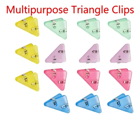 Transparent Plastic Triangle Corner Clips Multi Color Paper Clamps For Office School Documents Book Corner Protectors