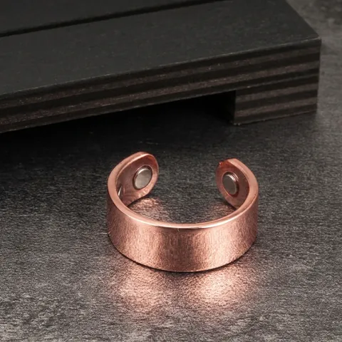 Magnetischer Kupferring Retro Offen Verstellbar Rotkupfer Gesundheitsring Für Herren Und Damen Strukturierte Therapie Wellness
