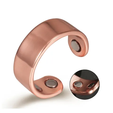 Magnetischer Kupferring Retro Offen Verstellbar Rotkupfer Gesundheitsring Für Herren Und Damen Strukturierte Therapie Wellness