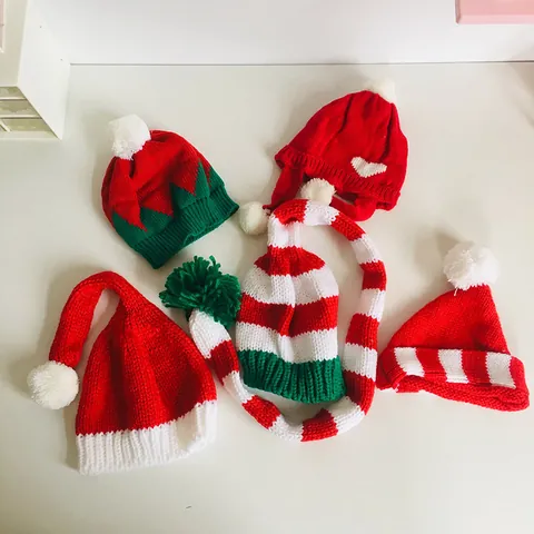 Mini Doll Knitted Hats For Plush Dolls Woolen Beanie Smiley Face Christmas Snowflake Patterns Cute Accessories