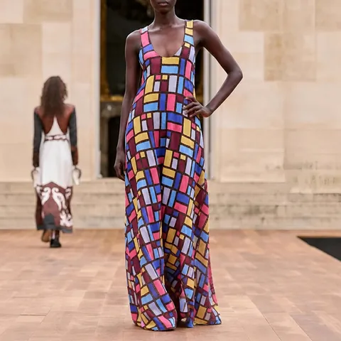 Robe Longue Plissée Élégante Dos Nu Col en V Profond pour Femmes Couleur Unie Soirée Mariage Banquet