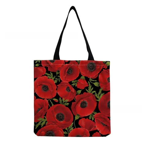Damen Mode Blumen Druck Polyester Tragetasche Große Kapazität Tragbare Umhängetasche Kreative Einkaufstasche Alltag Handtasche