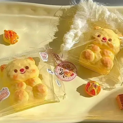 Slow Rebound Squeeze Toy For Stress Relief Cartoon Butter Bear Squishy Cream Texture Animal Dessert Sensory Toy Gift