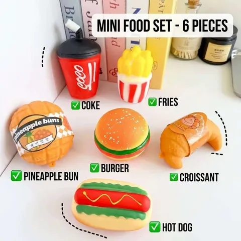 Simulated Food Burger Hot Dog Squishy Toy TPR Slow Rebound Stress Relief Squeeze Toy For Kids Adults Creative Burger Cola Fries Bun Squishy