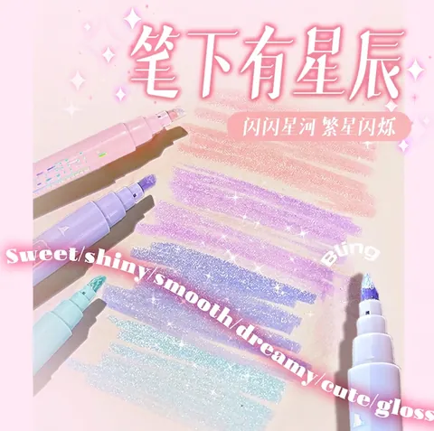 Penna Fluorescente Minimalista In Plastica Stile Preppy Per Scuola Di Apprendimento A Blocchi Di Colore