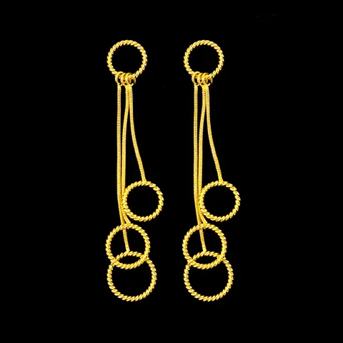 Luxury Brass Gold Plated Long Tassel Dangle Earrings For Women Heart Butterfly Leaf Square Fashion Jewelry Gift