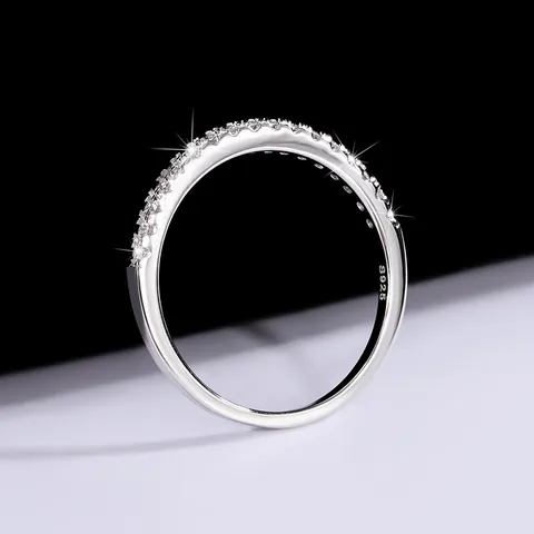 S925 Sterling Silber Mode Ol Geschichteter Stil Glänzender Reihen-rhinestone-ring Zeigefinger-ring Für Frauen