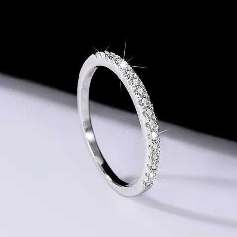 S925 Sterling Silber Mode Ol Geschichteter Stil Glänzender Reihen-rhinestone-ring Zeigefinger-ring Für Frauen