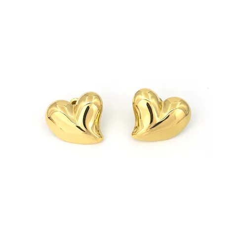 Overdreven Roestvrijstalen Hart Oorknopjes Mode Metalen Statement Oorsieraden Voor Vrouwen Feest Cadeau