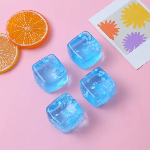 TPR Ice Cube Squishy Toy Stress Relief Sensory Fidget Toy Slow Rebound Snowflake Pattern Maltose Filled Decompression Toy For Office Daily Adults Kids