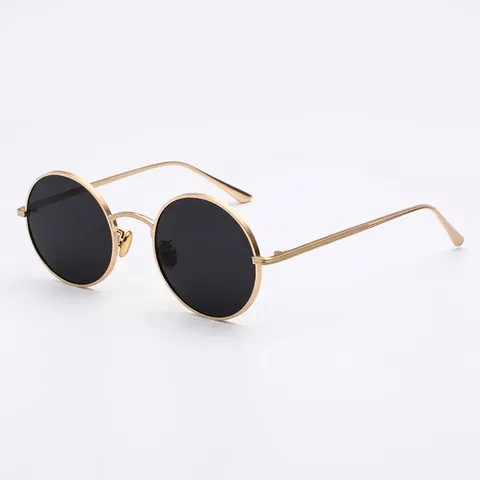 Occhiali da Sole Tondi in Metallo Retro per Uomo Donna Protezione UV400 Stile Vintage Punk Hip Hop Montatura Piccola Moda