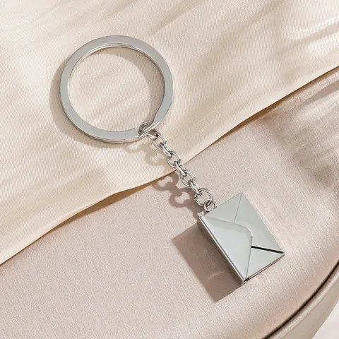 Stainless Steel Three-dimensional Detachable Envelope Letter Keychain Glossy Engravable Pendant Anti-lost Anti-theft