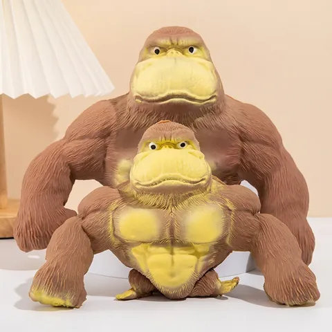 Funny Muscle Gorilla Squeeze Toy For Stress Relief Novelty Ape Shape Plastic Soft Sensory Fidget Toy For Adults Kids Gift