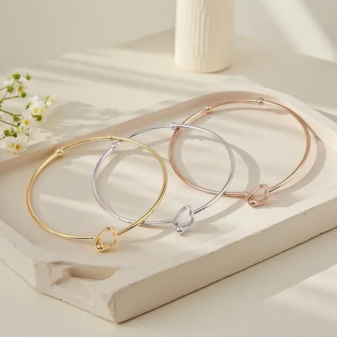 Minimalist Round Stainless Steel Electroplating Bangles