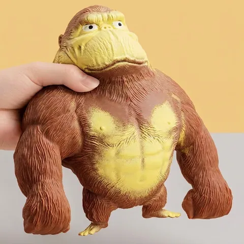 Funny Muscle Gorilla Squeeze Toy For Stress Relief Novelty Ape Shape Plastic Soft Sensory Fidget Toy For Adults Kids Gift