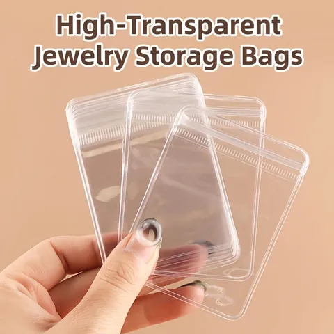 Anti-Oxidation Jewelry Storage Pouch Transparent Ziplock Packaging Bags For Earrings Necklaces Small Protective Organizer Bag