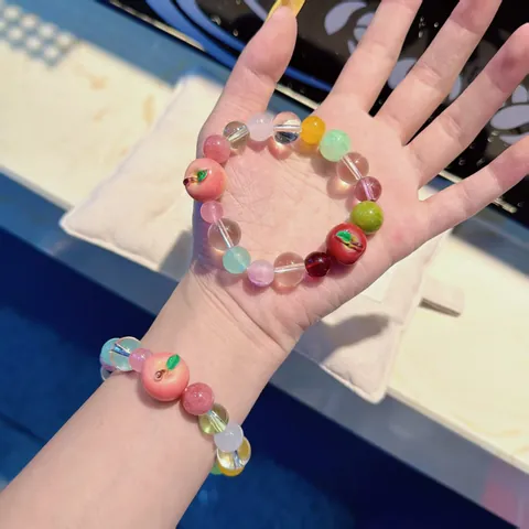 Handgemaakte Glazen Kralen Armband Kleurrijke Appel Charm Zoet Ontwerp Sieraden Voor Vrouwen Dagelijkse Mode Armband Cadeau