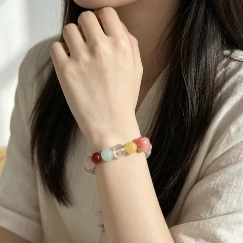 Handgemaakte Glazen Kralen Armband Kleurrijke Appel Charm Zoet Ontwerp Sieraden Voor Vrouwen Dagelijkse Mode Armband Cadeau