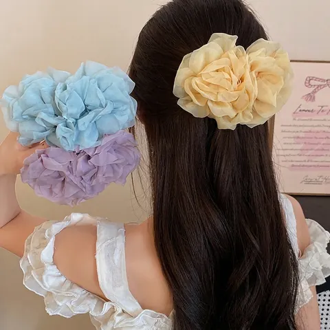 Süße Netzblume Haarnadel Handgefertigte Stoff Blumenhaarnadel Ästhetischer Feenhaarschmuck Für Damen Hochzeit Dating Haarzubehör