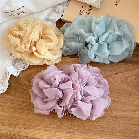 Süße Netzblume Haarnadel Handgefertigte Stoff Blumenhaarnadel Ästhetischer Feenhaarschmuck Für Damen Hochzeit Dating Haarzubehör