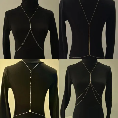 Vintage Iron Rhinestone Body Chain Double Layer Waist Chain Artificial Pearl Bikini Sexy Fashion Jewelry For Women Beach Party