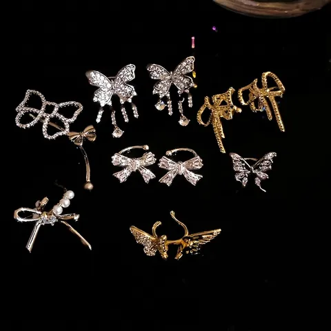 Zirconia Bowknot Butterfly Ear Cuff Copper Non Pierced Clip On Earrings Fashion Western Designer Jewelry For Women