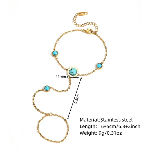 Bracelet Chaîne de Main en Acier Inoxydable Plaqué Or pour Femmes Papillon Cœur Serpent Strass Bracelet Bague Bijoux de Mode