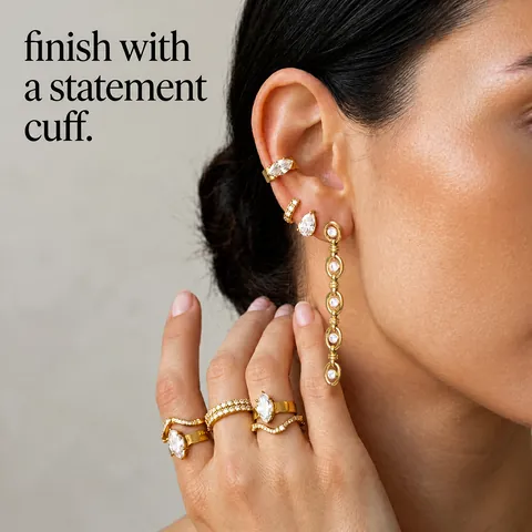 Edelstahl Strass Ohrringe Und Ring Für Damen Galvanisiert Gold Mode Schmuckkollektion Für Tägliche Party Dating Accessoires