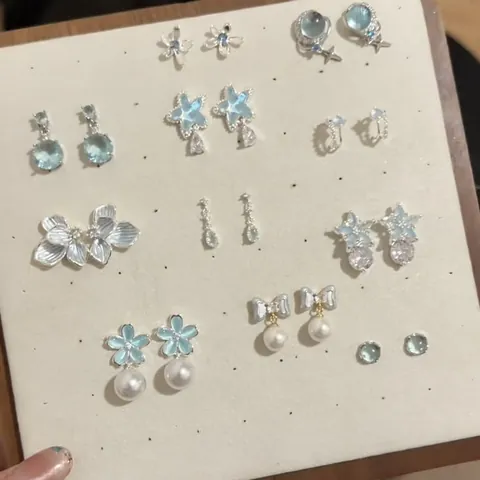Zirconia Bowknot Pendant Stud Earrings Light Luxury Fashion Copper Earrings With Silver Earring Post For Women Jewelry