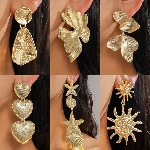 Vintage European Style Zirconia Oval Pendant Earrings For Women Luxury Iron Metal Drop Earrings With Silver Post Fashion Jewelry