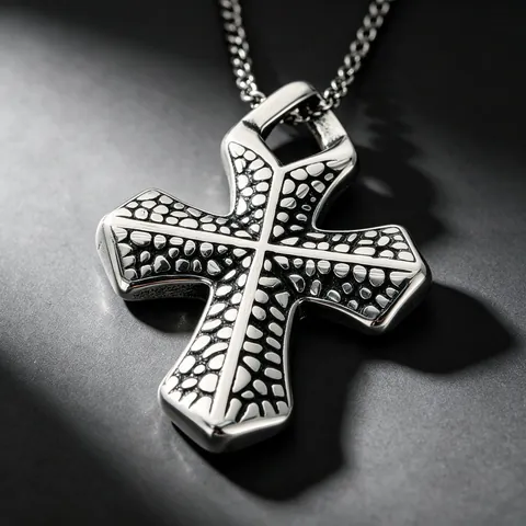 Collana con Pendente a Croce in Acciaio Inossidabile Vintage per Uomo Donna Ankh Drago Fenice Croce di Ferro Smalto Celtico