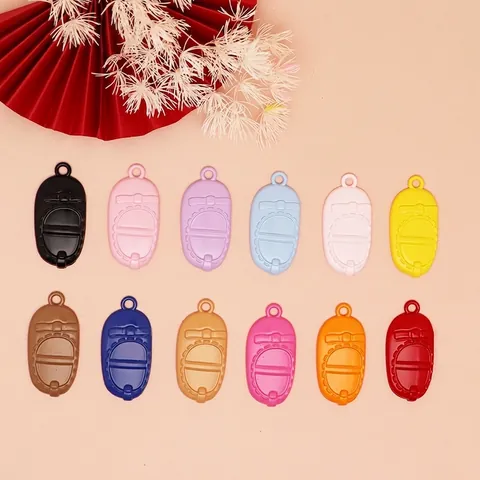 Alloy Mary Jane Doll Shoe Pendants Colorful Candy Color Spray Painted Metal Charms For DIY Jewelry Making Handicraft Materials