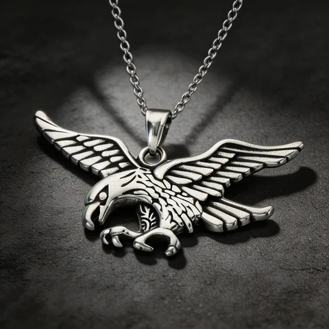 Vintage Amerikanisches Indianer Greifvogel Adler Anhänger Halskette Edelstahl Punk Gothic Keltischer Knoten Herren Schmuck Geschenk