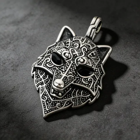 Nordische Mythologie Edelstahl Tier Anhänger Halskette Wolf Löwe Leopard Kopf Distressed Biker Schmuck Gotik Herren Retro Charme Halskette