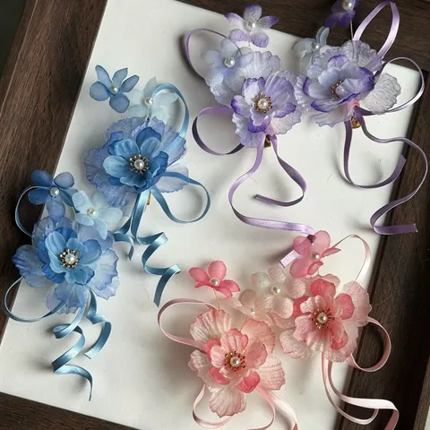 New Chinese Style Chiffon Flower Hair Clip Long Satin Ribbon Tassel Artificial Pearl Ancient Ancient Style Hanfu Headwear For Women