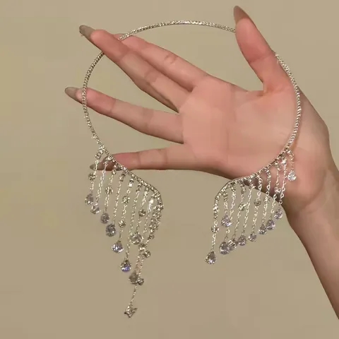Ensemble de Bijoux Collier Pendentif en Acier Inoxydable et Boucles d'Oreilles Vintage Palace Floral Ras du Cou Femme