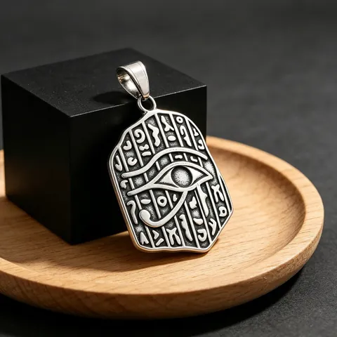 Vintage Stainless Steel Military Tag Pendant Eye of Horus Anubis Saint Michael Double-Headed Eagle Retro Religious Pendant Only