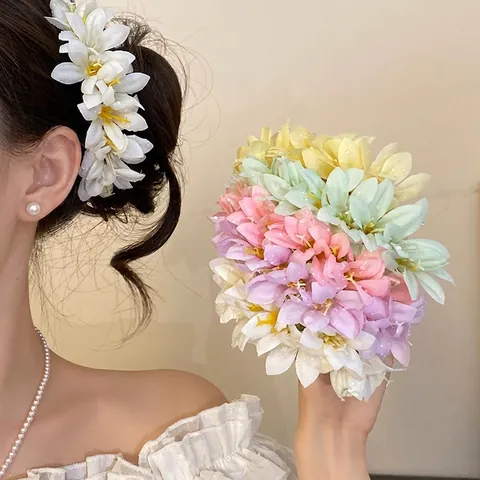 Épingle à Cheveux Fleur en Tissu Nouveau Style Chinois Ancien Fait à la Main Pic à Cheveux Floral pour Femme Cheongsam Hanfu