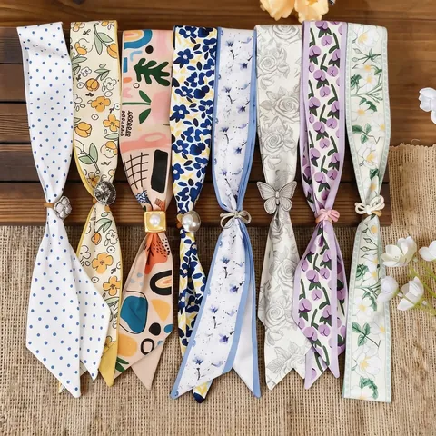 Vacation Style Floral Polyester Fabric Choker Necklace For Women Spring Summer Sweet All-match Decorative Resin Flower Pendant Neck Accessory