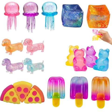 Gradient Oktopus Quetschspielzeug Stressabbau Spielzeug Bunter Würfel Weich TPR Qualle Sensorisches Spielzeug Für Kinder Erwachsene