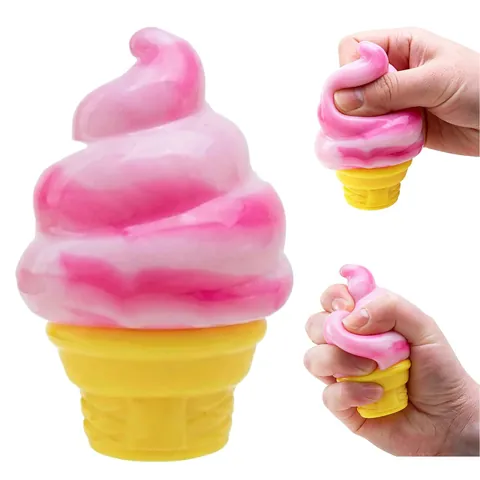 Realistic Ice Cream Jellyfish Maltose Squishy Toy TPR Soft Slow Rebound Stress Relief Sensory Squeeze Toy For Kids Adults Gift