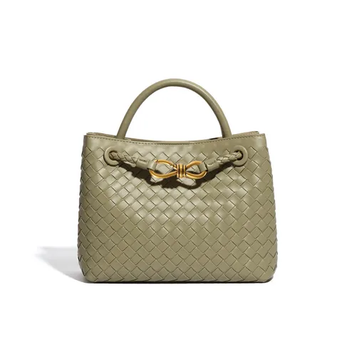 Sac Cabas en Cuir PU Tressé à la Main avec Nœud Femme Style Old Money Plusieurs Compartiments Sac à Bandoulière Vintage Élégant Bureau