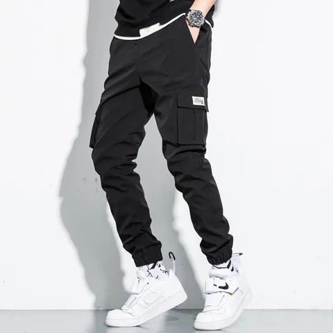 Herren Fashion Cargohose 95 Baumwolle Lockere Jogger Multi Taschen Casual Hose Tarnung Einfarbig Streetwear Für Herren