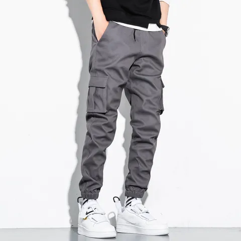 Herren Fashion Cargohose 95 Baumwolle Lockere Jogger Multi Taschen Casual Hose Tarnung Einfarbig Streetwear Für Herren