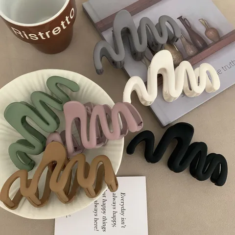Matte Wellen Haarklammer Großer Rutschfest Shark Clip Einfarbig Koreanischer Stil Haarschmuck Für Damen Dickes Haar
