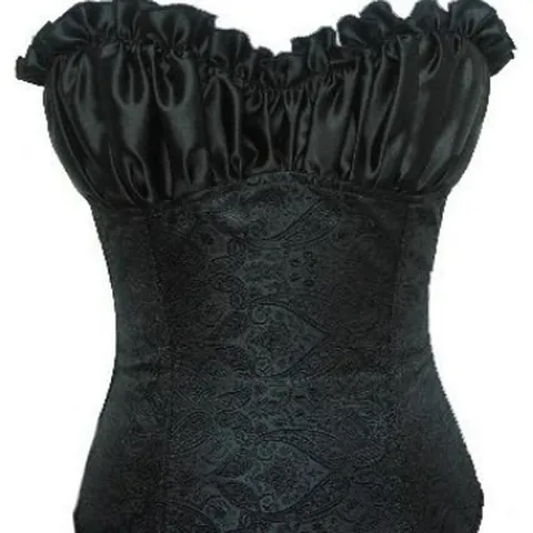 Corsé Jacquard Victoriano Vintage Con Tanga Bustier Plisado de Satén Moldeador de Cuerpo Lencería Patrón Floral