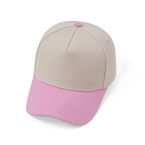 Unisex Five Panel Color Block Baseball Cap Pure Cotton Snapback Adjustable Trucker Hat Blank Hard Top Sun Protection Visor