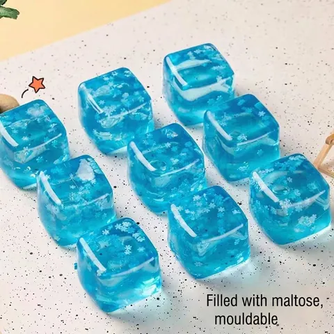 Estate Cool Cubetto di Ghiaccio Squishy Giocattolo Antistress Trasparente Motivo a Fiocco di Neve Morbido Cubo a Rimbalzo Lento Per Bambini Adulti Ufficio